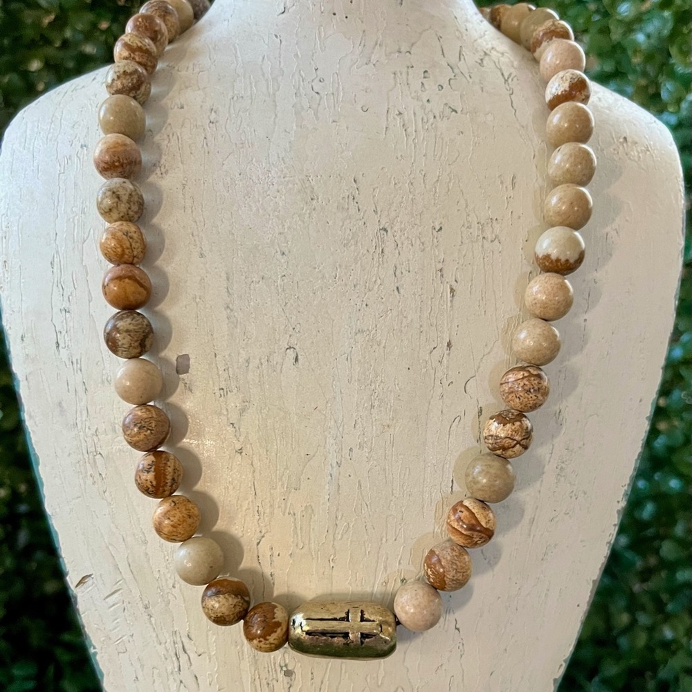 Faith: Natural Stone Beaded Necklace